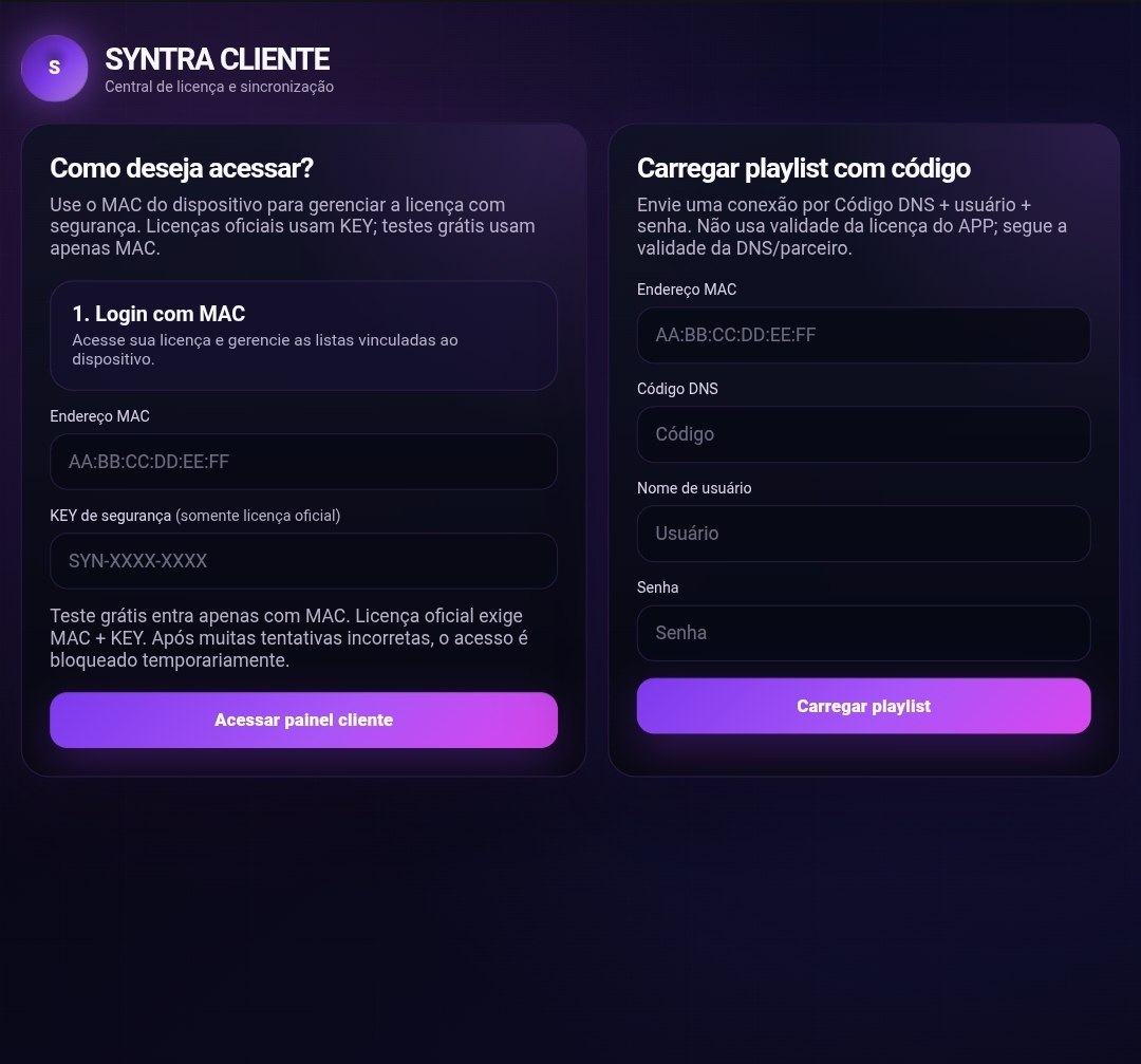 Novo painel SYNTRA cliente 🚀🔥🟣  
